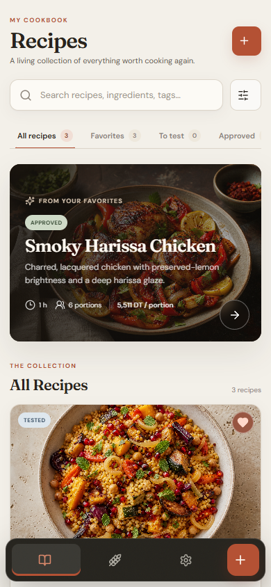 Machetamache recipe workflow on a phone