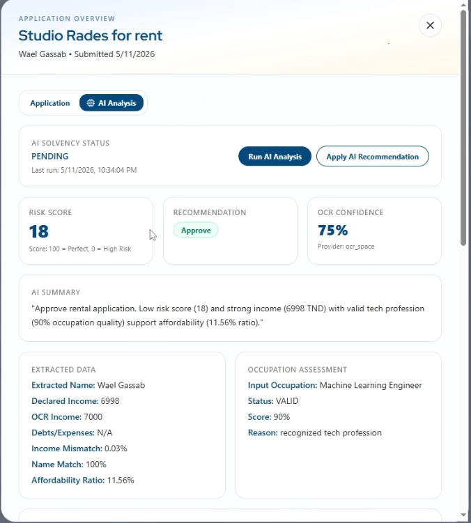 SmartProperty explainable solvency analysis and review evidence