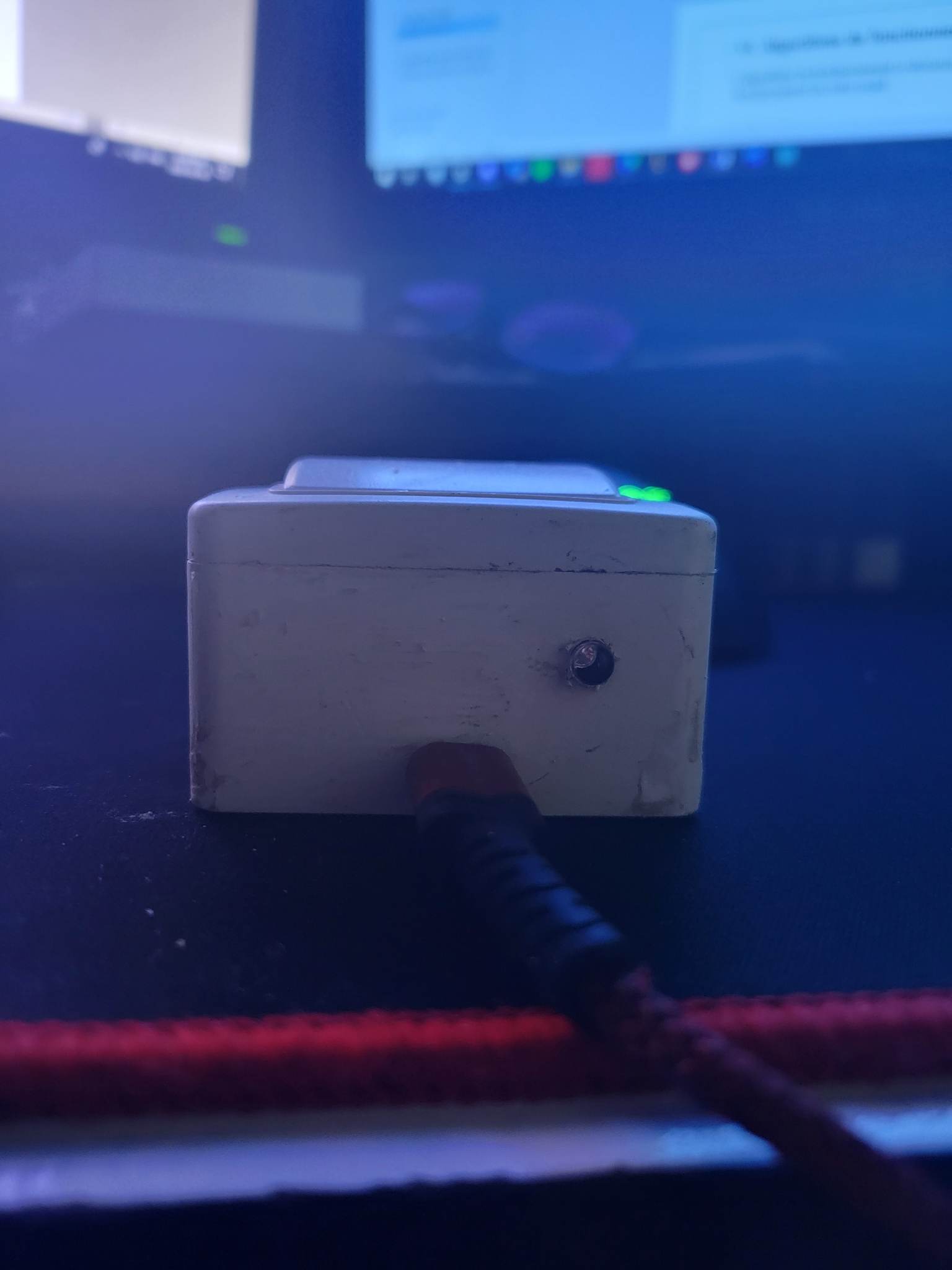 Closed Smart Unlock bench prototype enclosure and status indicator